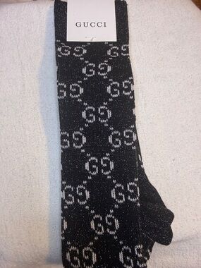 Black & Silver GG Logo Crew Sock